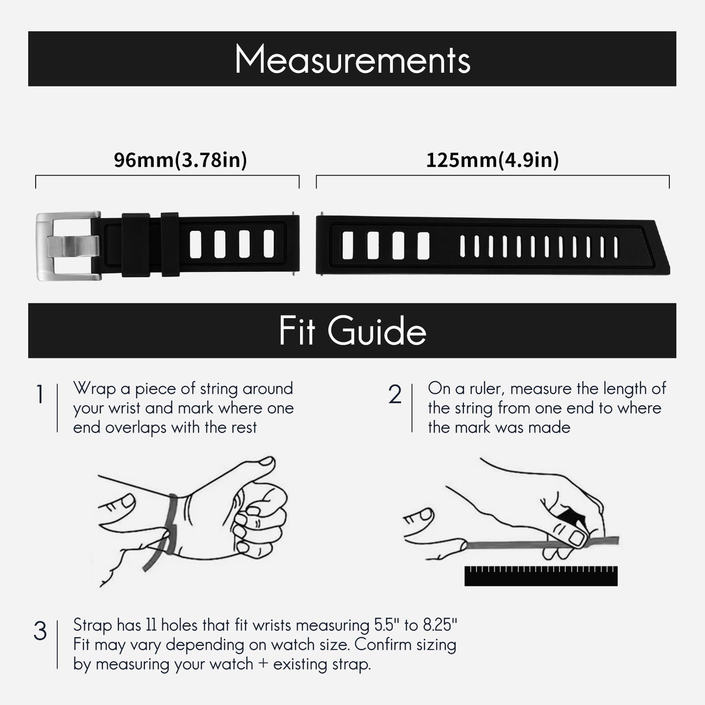 Premium Grade Rubber Dive Watchband
