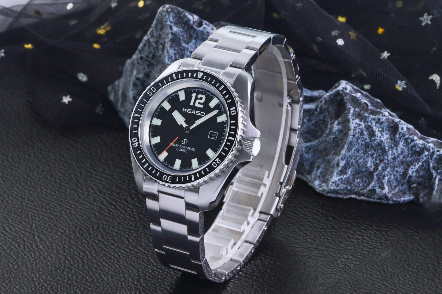 ★New Arrival★KEASO 39mm Quartz Diver Men Watch