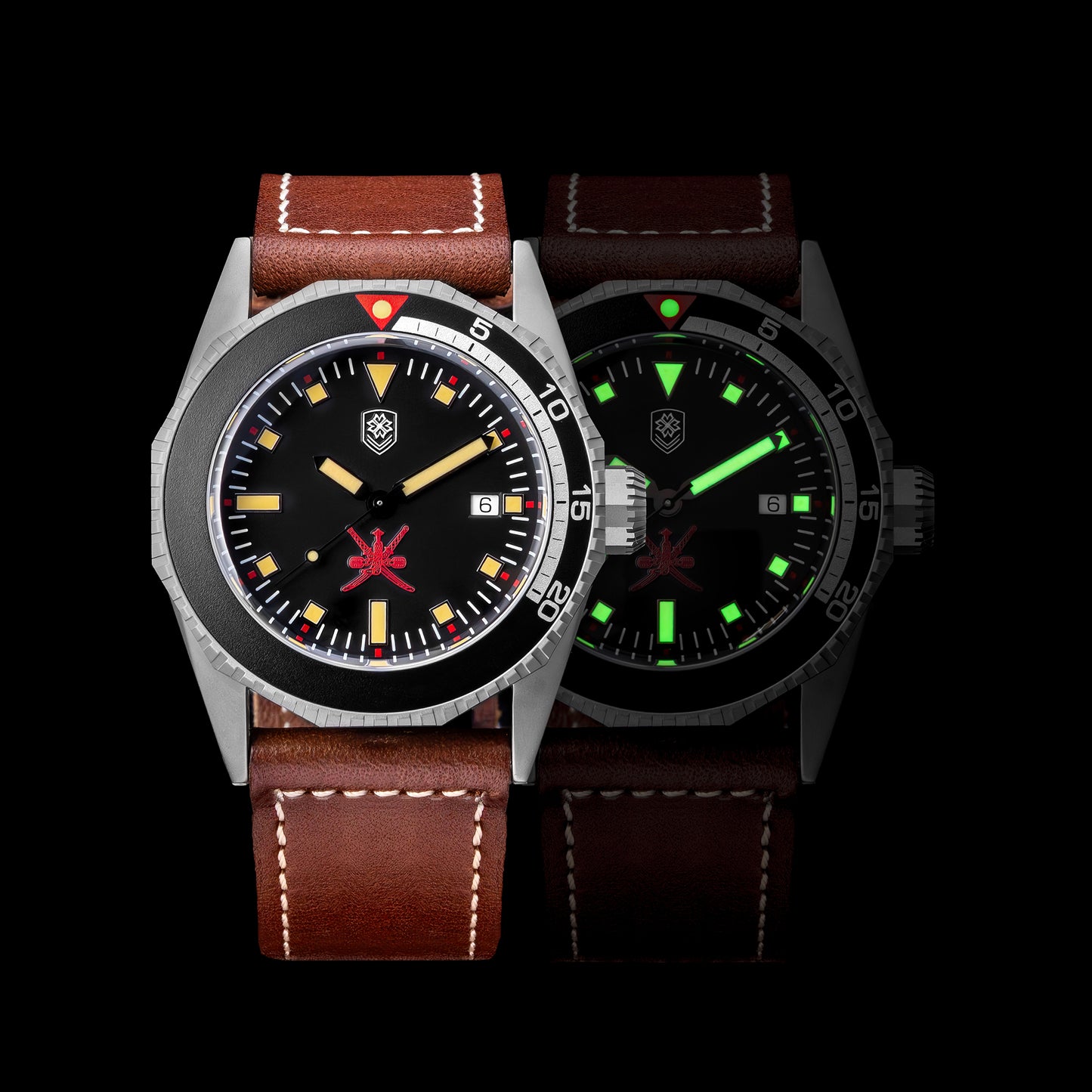 THORN T019 vintage-style diver with red emblem and C3 lume