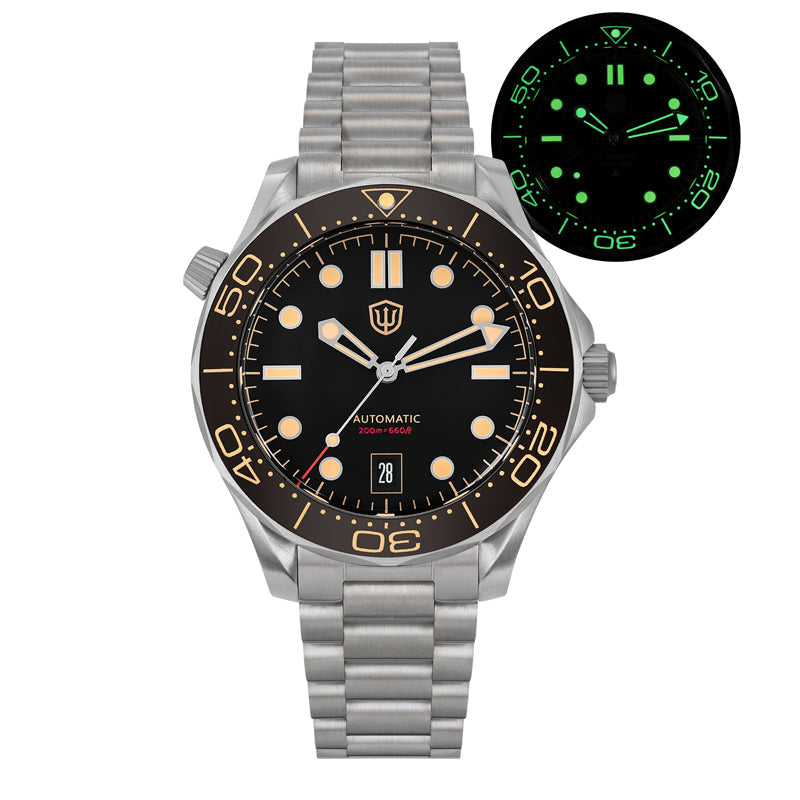 Watchdives WD007 Top Hat Sapphire PT5000 Titanium Dive Watch