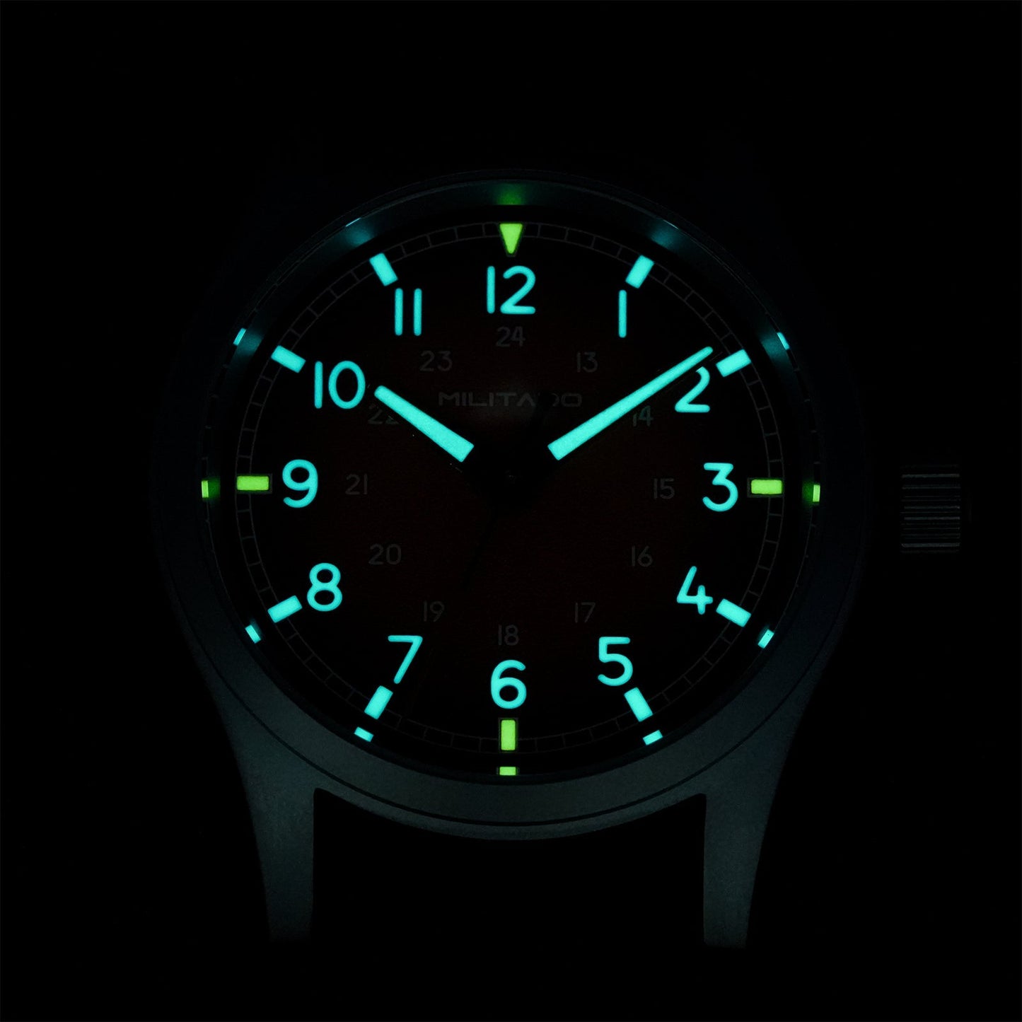 Militado 38mm Military Watch VH31 Sweeping Hand Movt Watch ML24