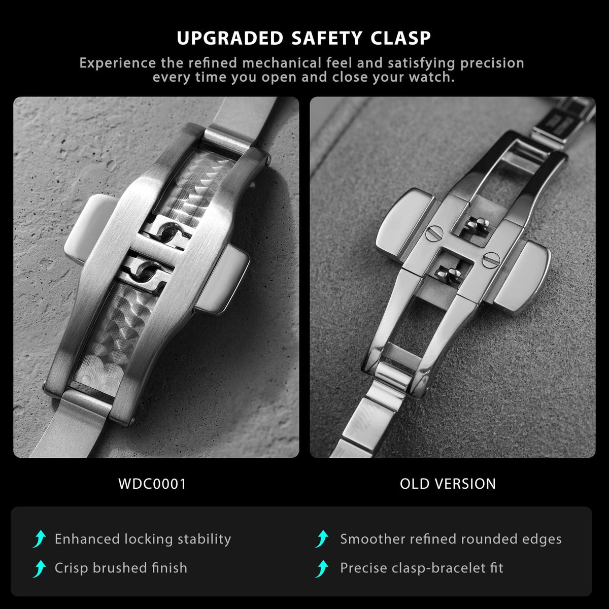Watchdives WDC0001 PREMIER upgraded safety clasp and locking mechanism