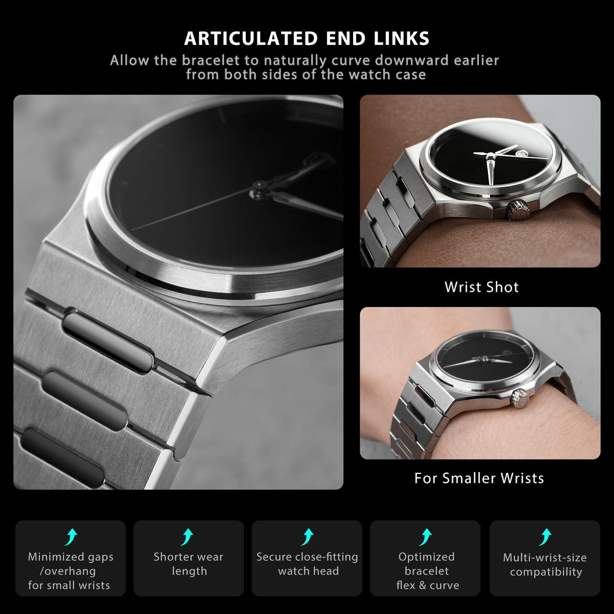 Watchdives WDC0001 PREMIER bracelet link finishing and edge treatment