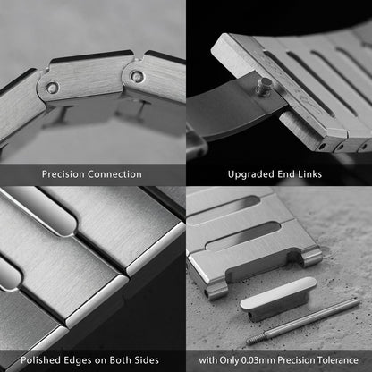 Watchdives WDC0001 PREMIER stainless steel bracelet with uniform brushed surfaces