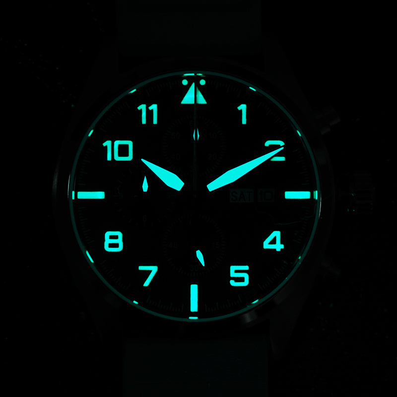 Militado 39mm Sapphire Crystal Pilot Field Chronograph Watch