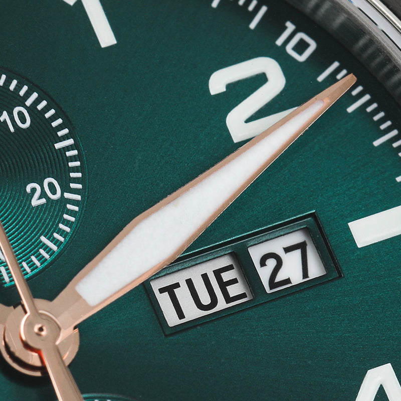 Militado 39mm Sapphire Crystal Pilot Field Chronograph Watch