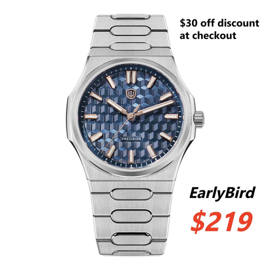 🔥EarlyBird🔥Watchdives Premier WD0016B Square-Block Faceted Dial Original Design