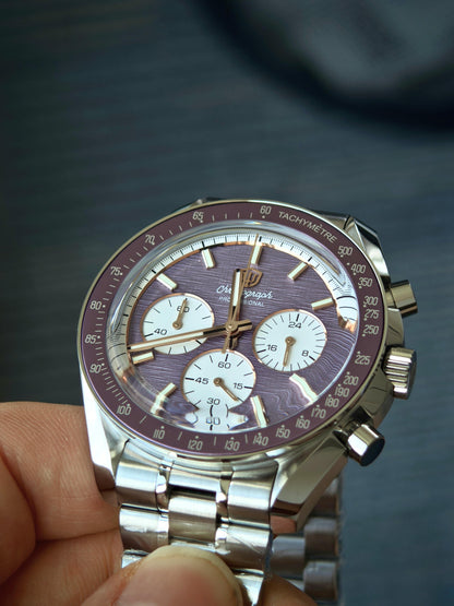 Watchdives WD1864 lavender purple linen dial front view