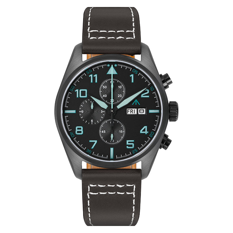 Militado 39mm Sapphire Crystal Pilot Field Chronograph Watch