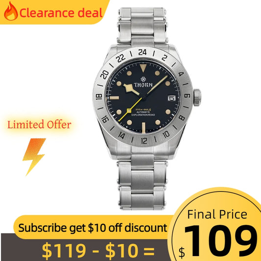 ★Clearance deal★Thorn Vintage Exploration Road NH35 Mechanical Watch