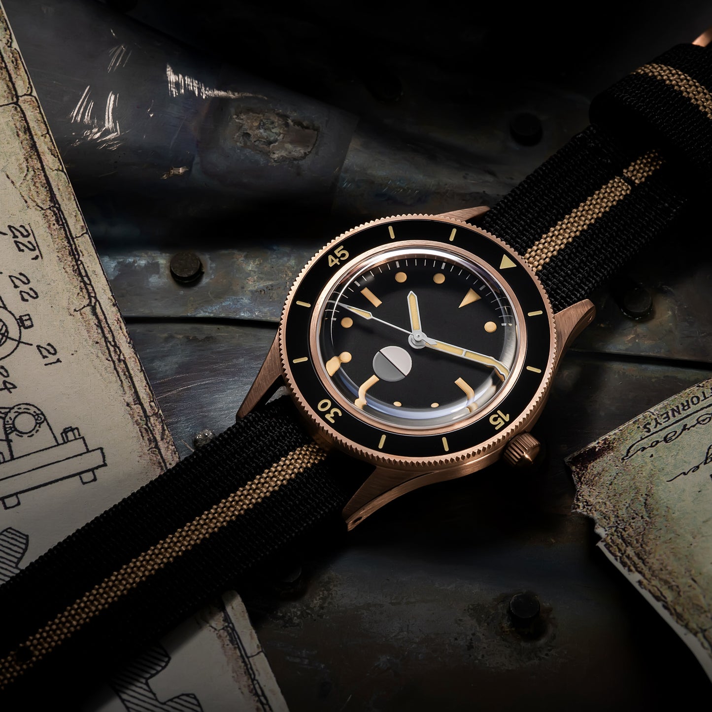 Thorn Vintage 50-Fathoms Bronze Dive Watch