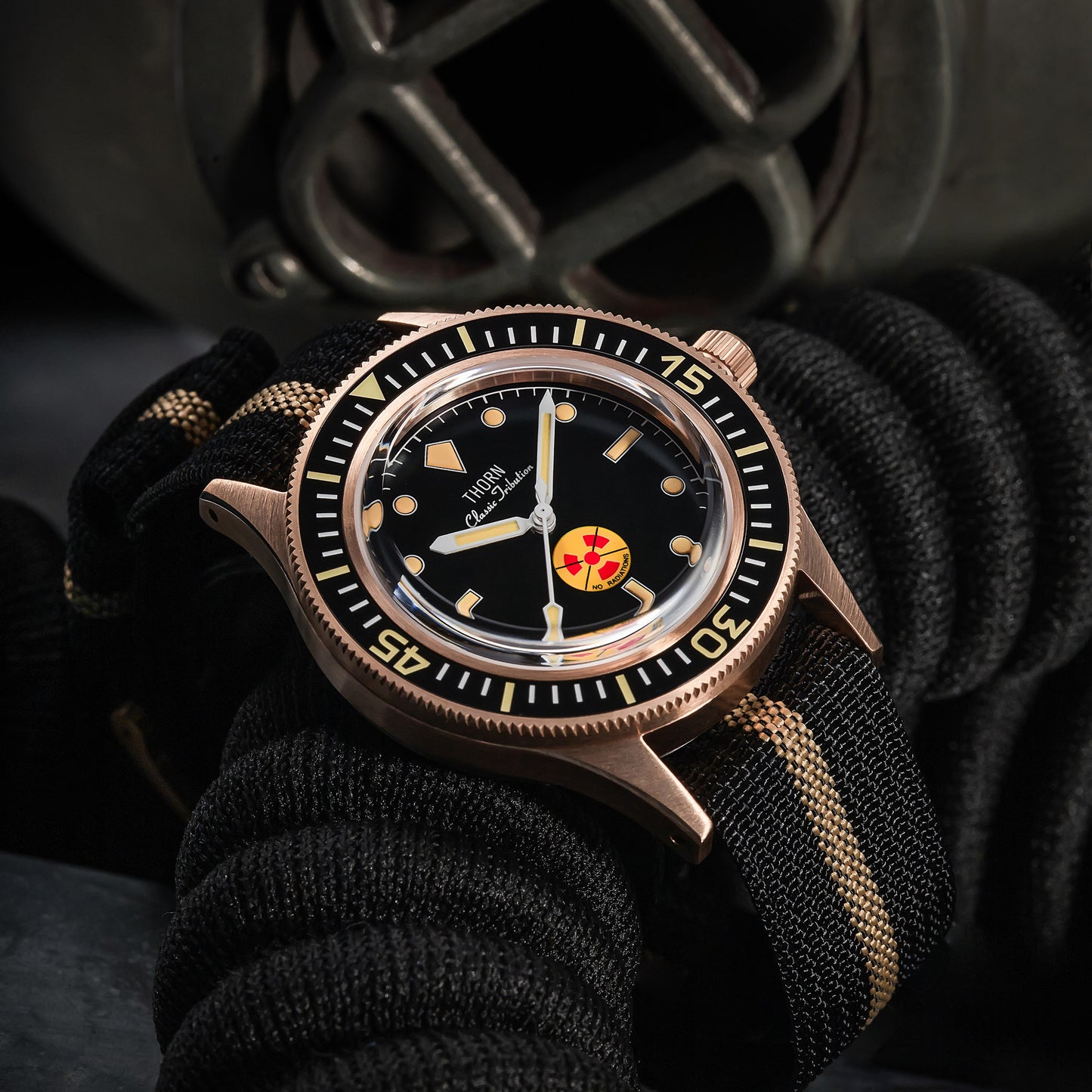 Thorn Vintage 50-Fathoms No-Rad Bronze Dive Watch