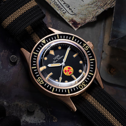 Thorn Vintage 50-Fathoms No-Rad Bronze Dive Watch