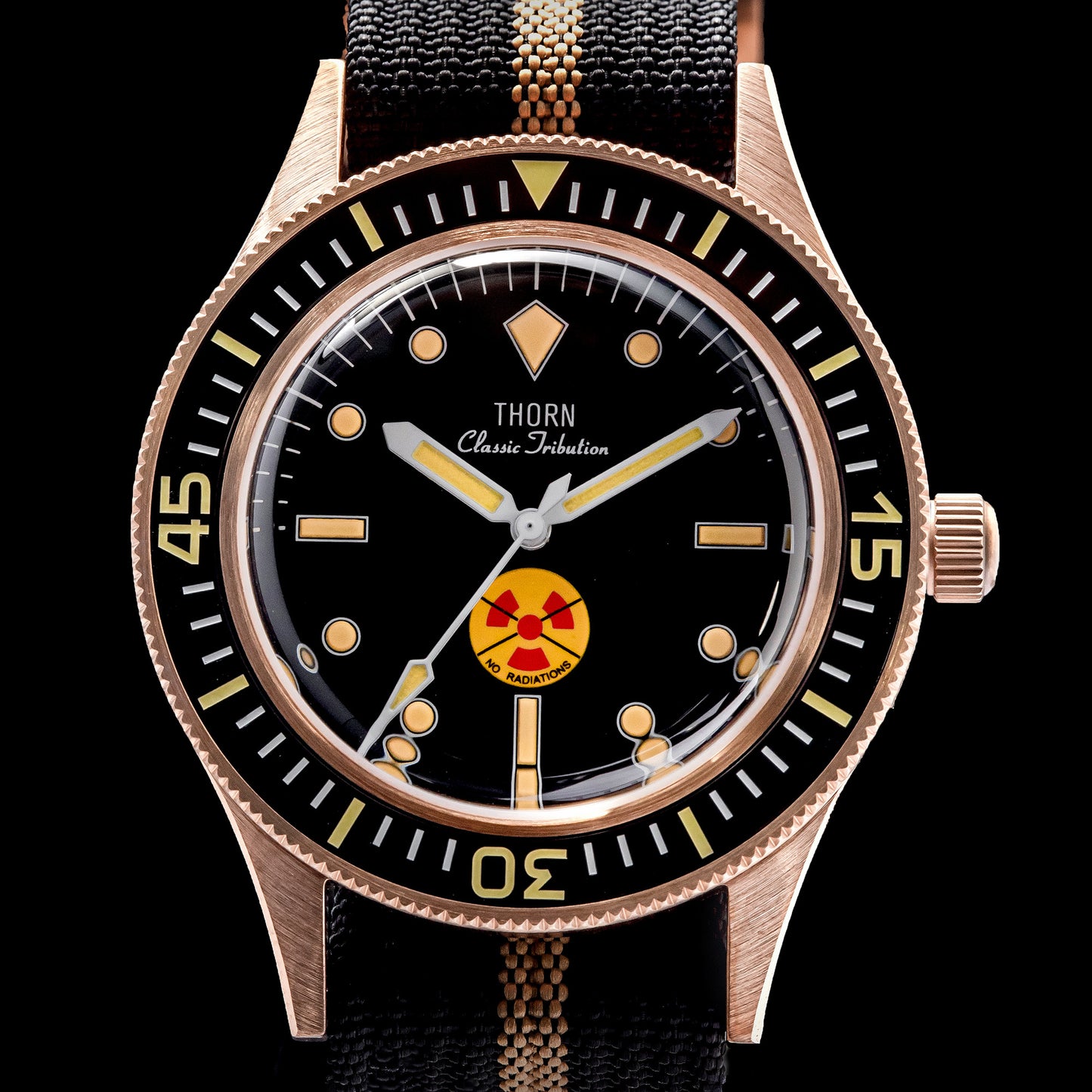 Thorn Vintage 50-Fathoms No-Rad Bronze Dive Watch