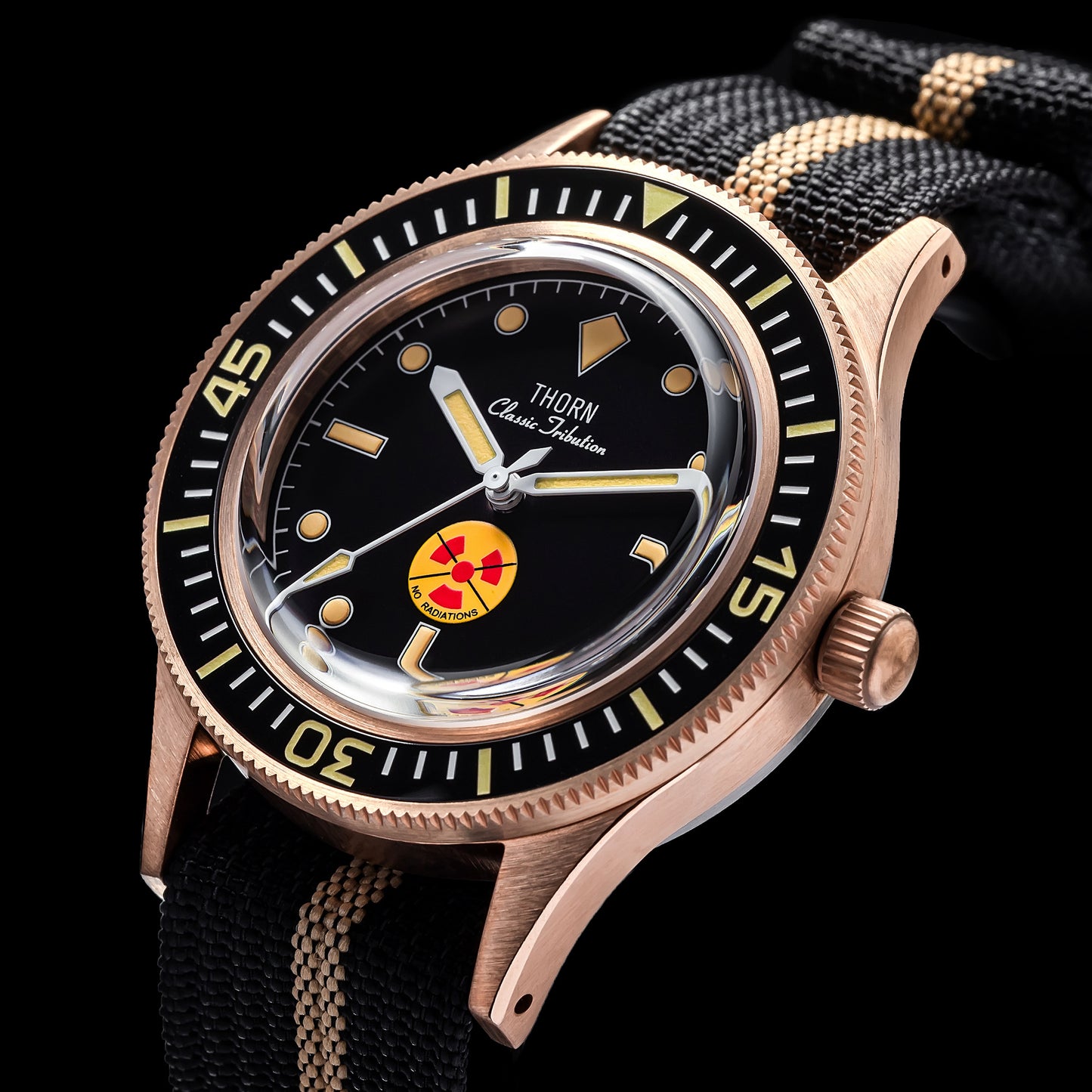 Thorn Vintage 50-Fathoms No-Rad Bronze Dive Watch