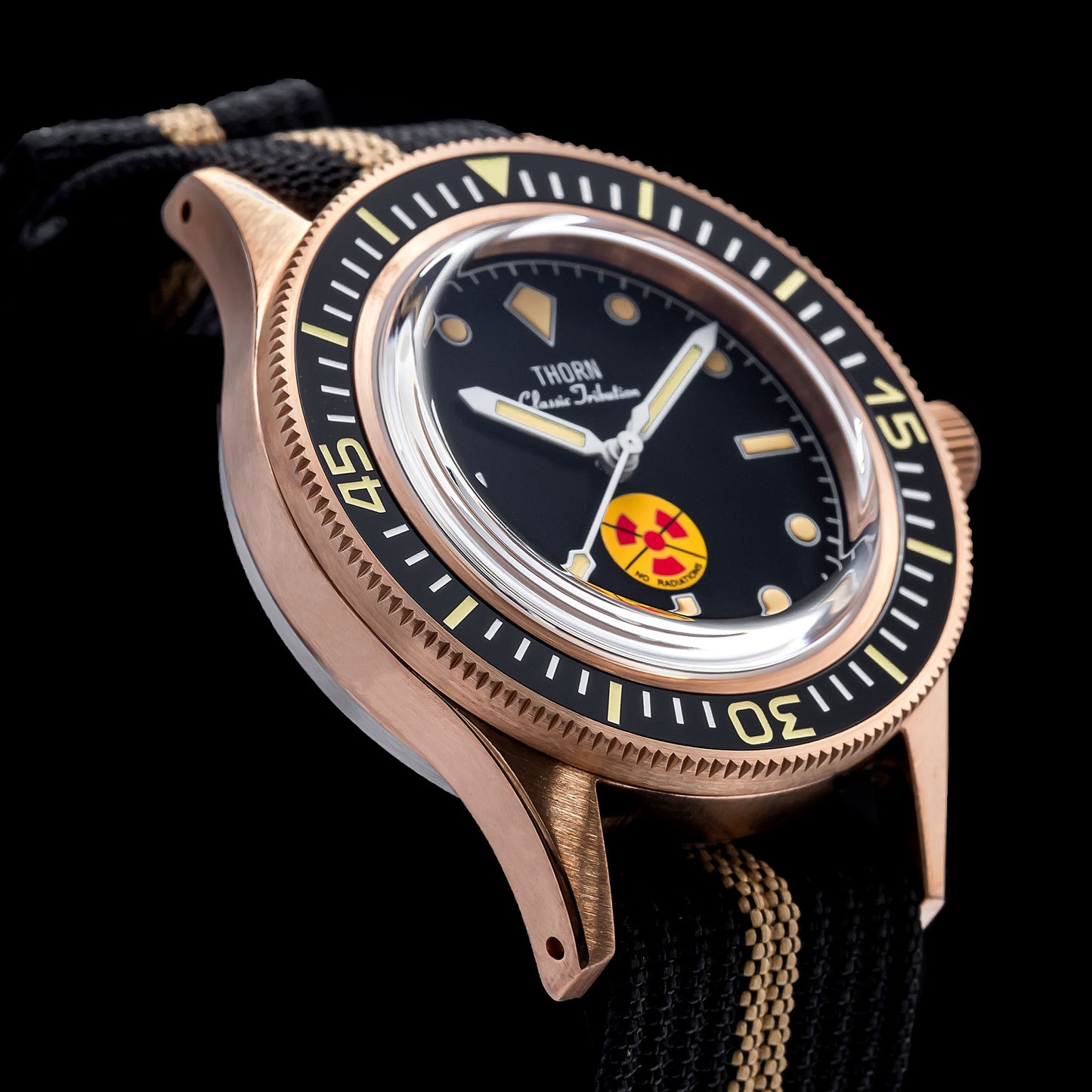 Thorn Vintage 50-Fathoms No-Rad Bronze Dive Watch