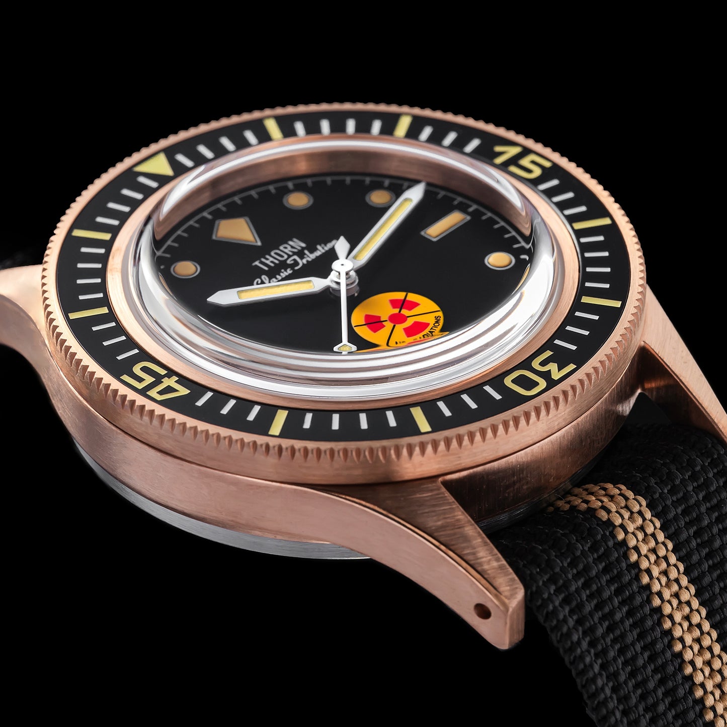 Thorn Vintage 50-Fathoms No-Rad Bronze Dive Watch