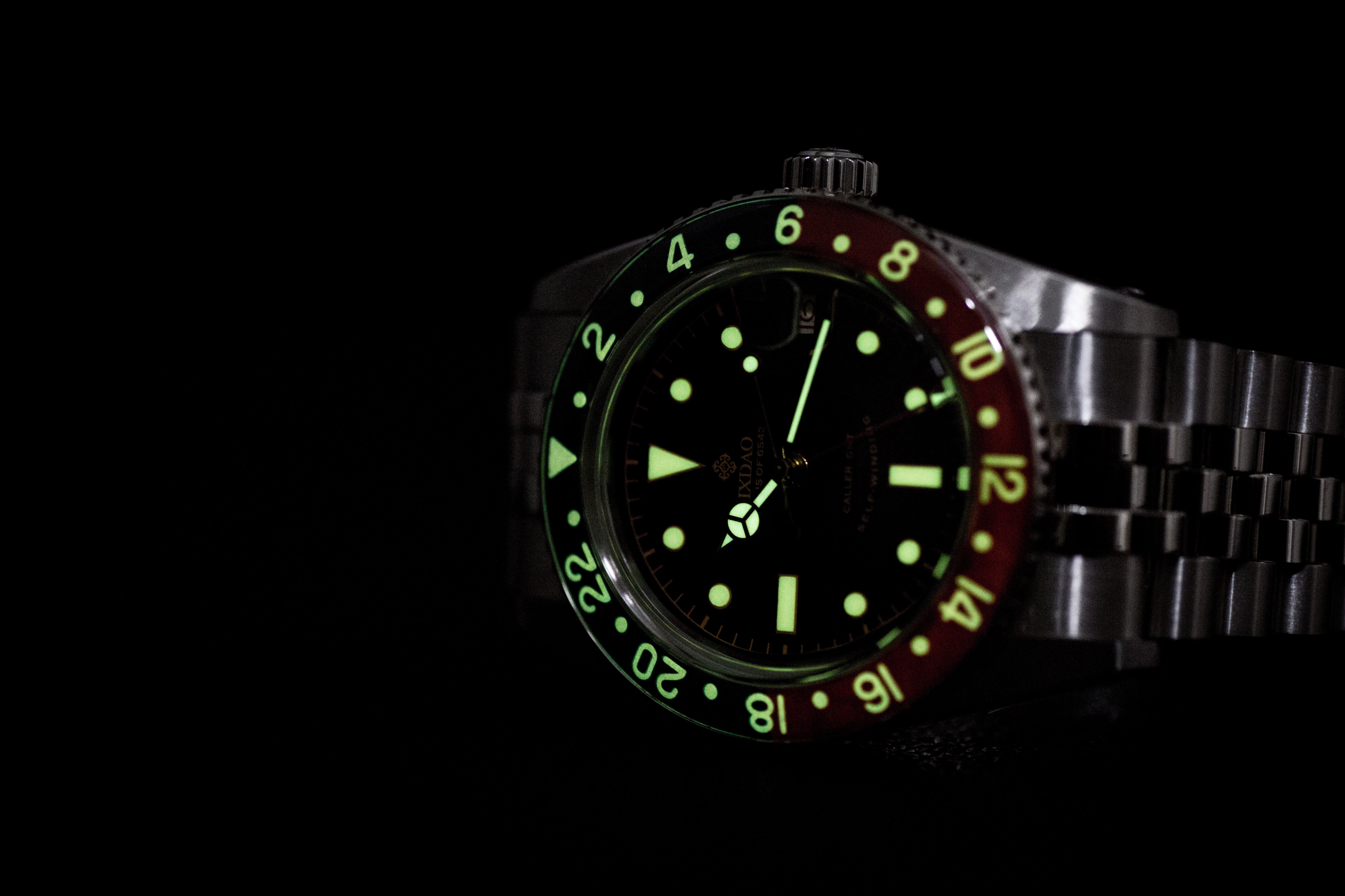 IXDAO 6542 Vintage 38MM NH34 GMT 904L Automatic Dive Watch Screw