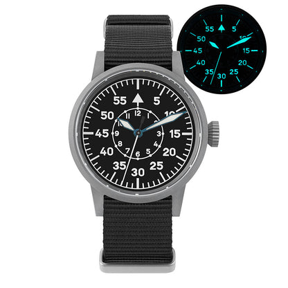 Militado 37mm Sapphire Crystal Retro Flieger Pilot Watch Ml10 V2