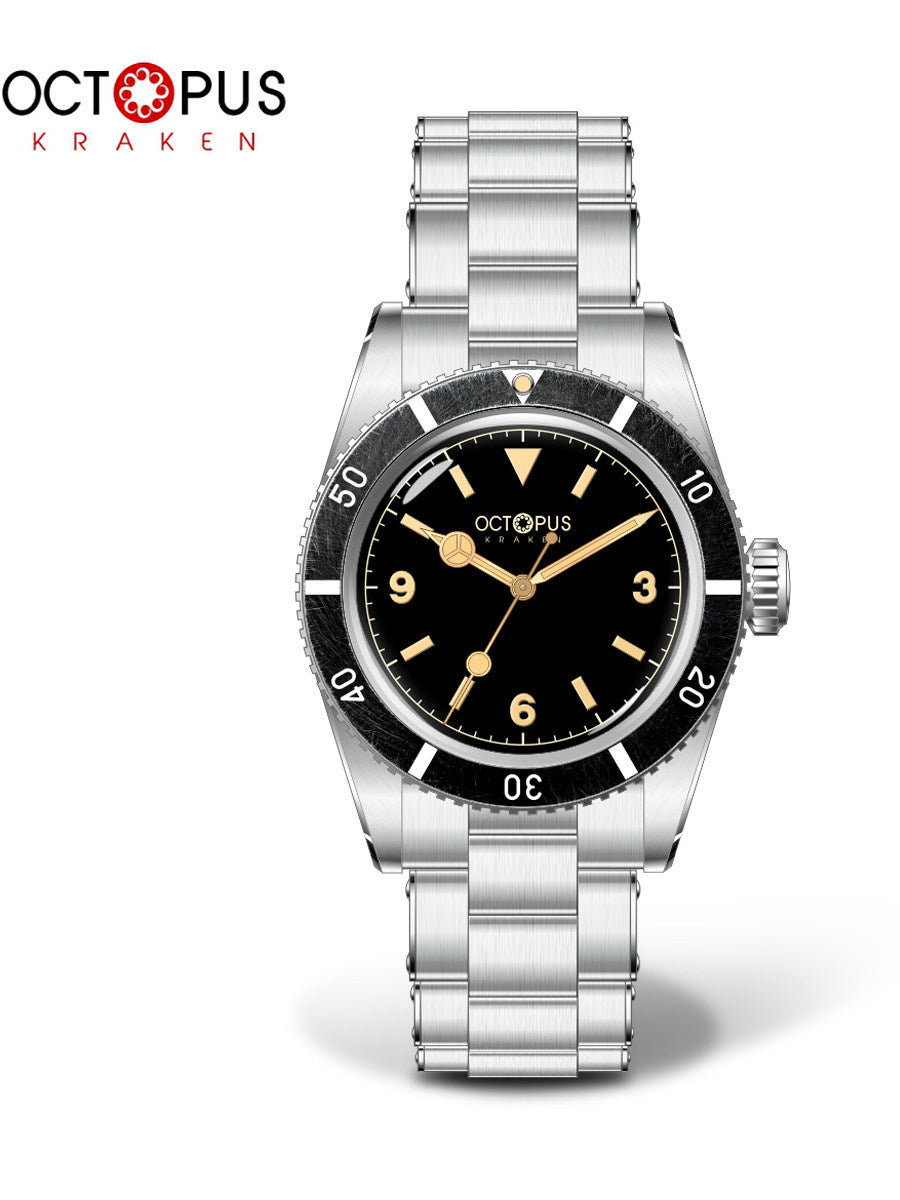 Octopus Kraken OCT-0028 black dial main product image with Benz Hands