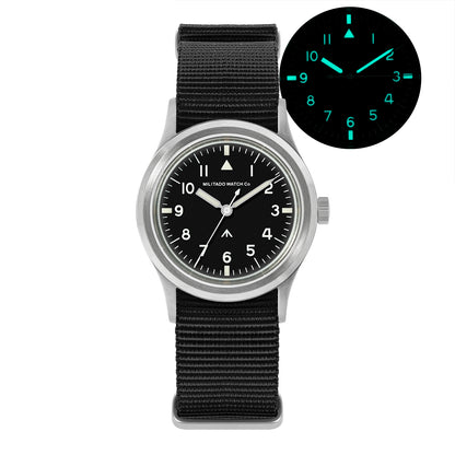 Militado 36mm Retro Military Watch Vh31/Vh65 Sweeping Hand Ml14 V2