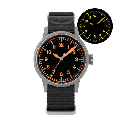 Militado 37mm Sapphire Crystal Retro Flieger Pilot Watch Ml10 V2