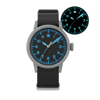 Militado 37mm Sapphire Crystal Retro Flieger Pilot Watch Ml10 V2