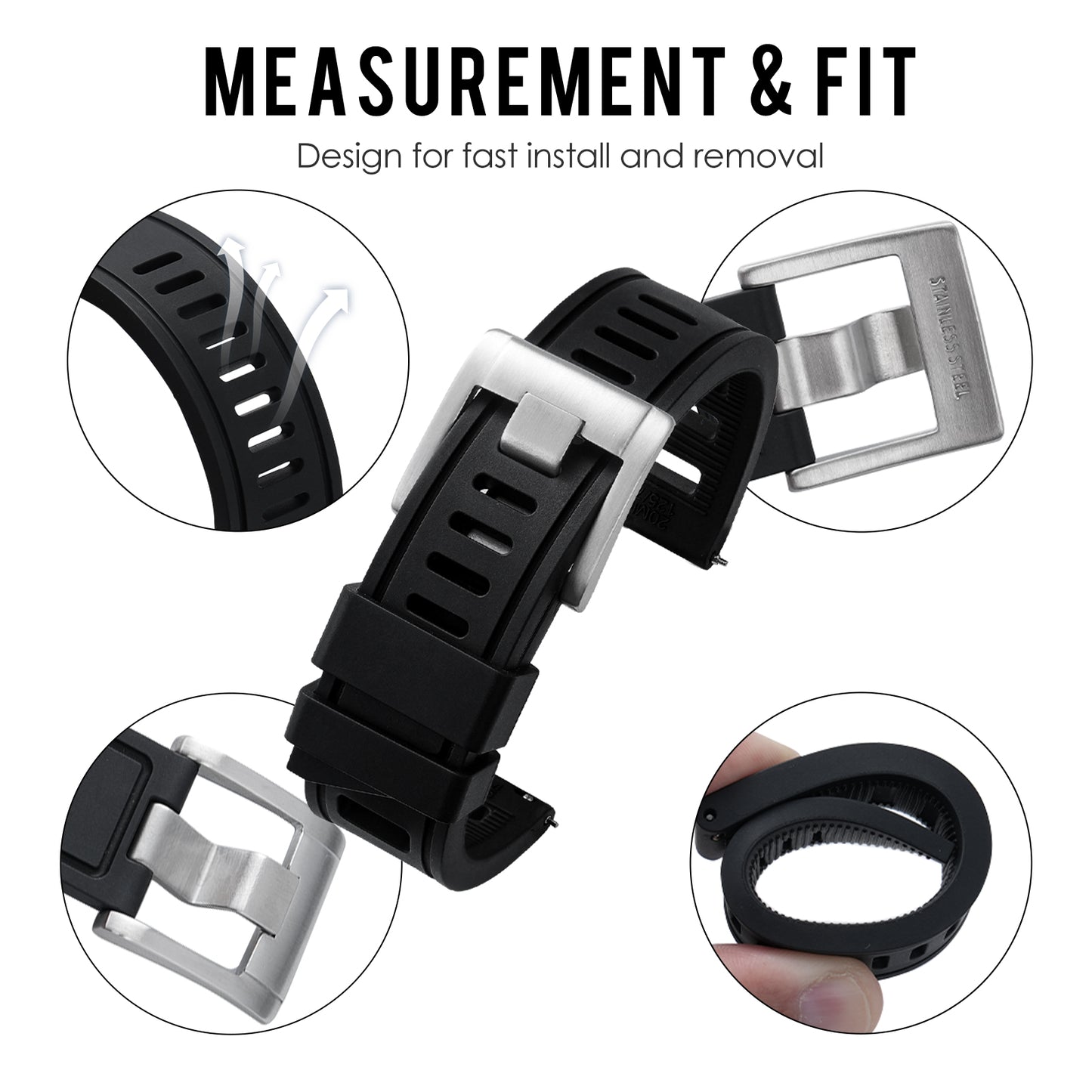 Premium Grade Rubber Dive Watchband