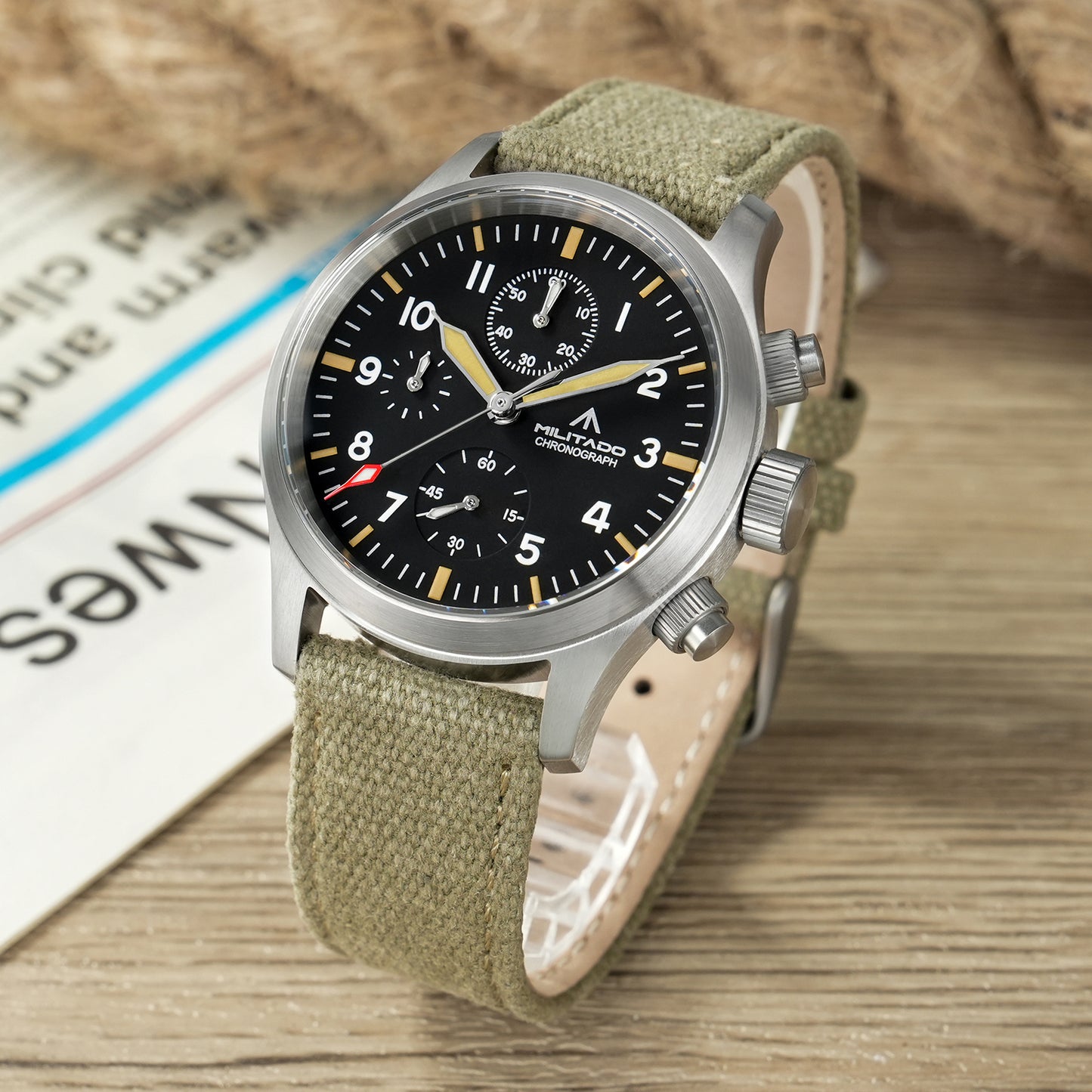 ★New Arrival★ Militado Retro 39mm Chronograph Watch Ml1868-3