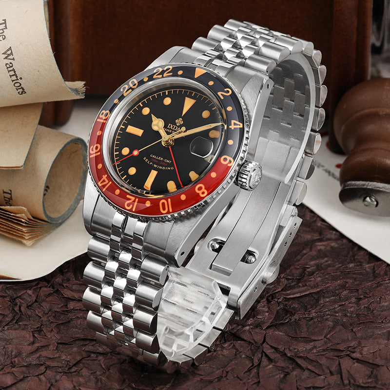 IXDAO 6542 Vintage 38MM NH34 GMT 904L Automatic Dive Watch
