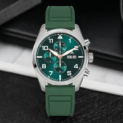 Militado 39mm Sapphire Crystal Pilot Field Chronograph Watch