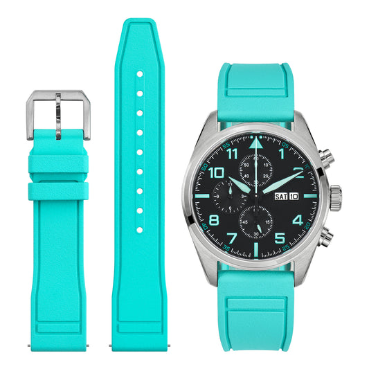 Tropical Soft fluororubber Pilot field Watch Strap