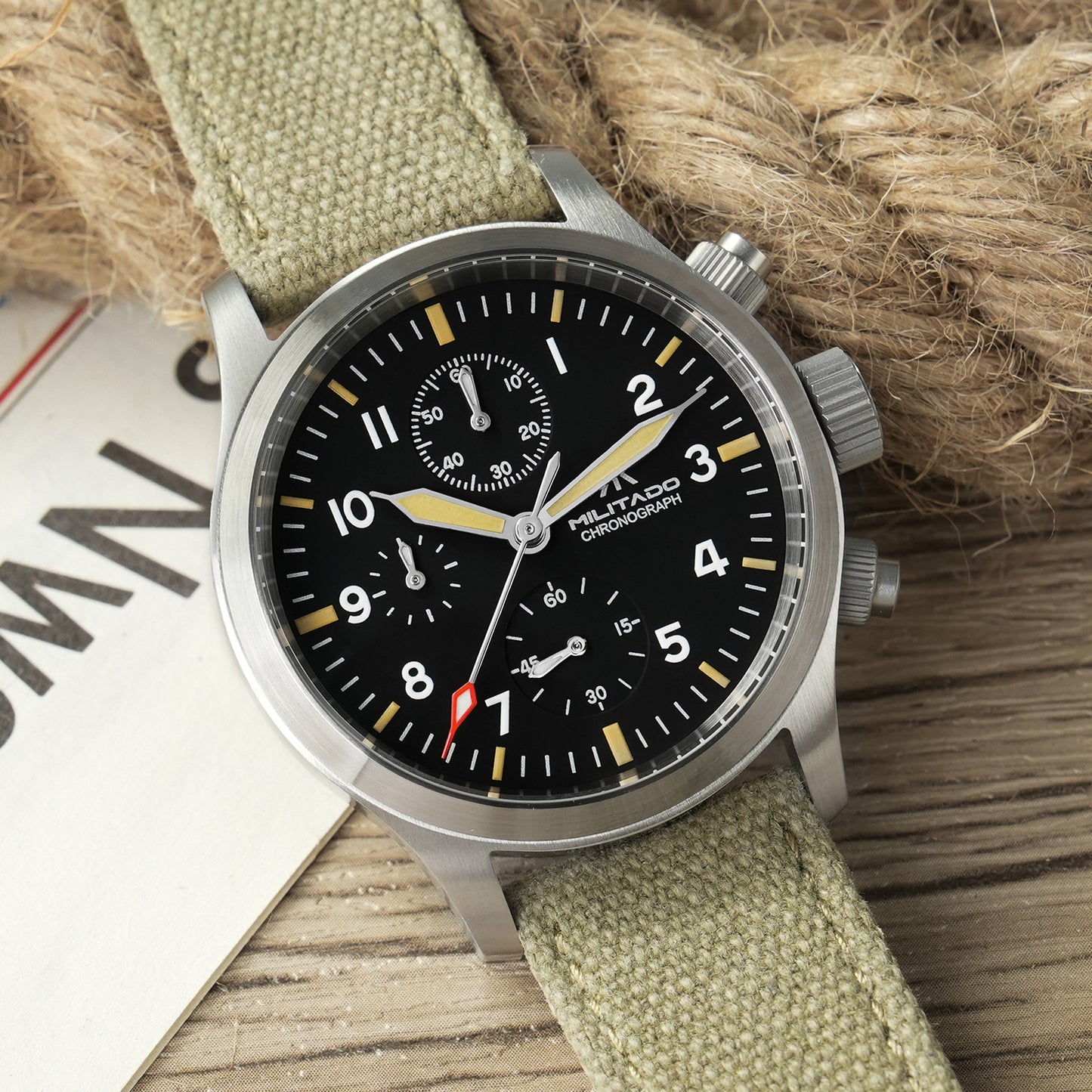 ★New Arrival★ Militado Retro 39mm Chronograph Watch Ml1868-3