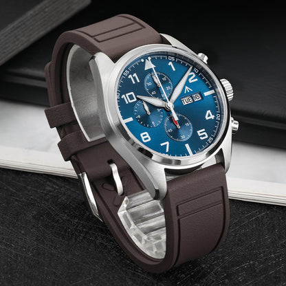 Militado 39mm Sapphire Crystal Pilot Field Chronograph Watch