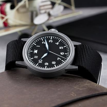 Militado 37mm Sapphire Crystal Retro Flieger Pilot Watch Ml10 V2