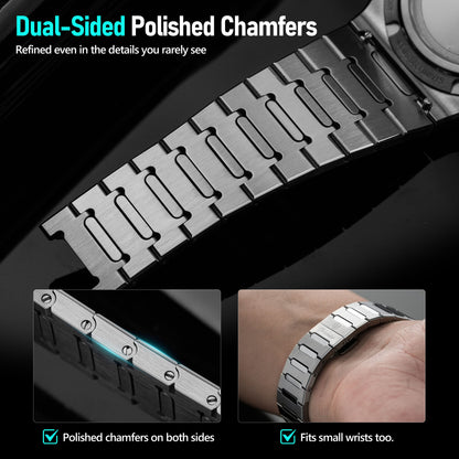Watchdives WDC0001 PREMIER precision stainless steel bracelet links, close-up detail
