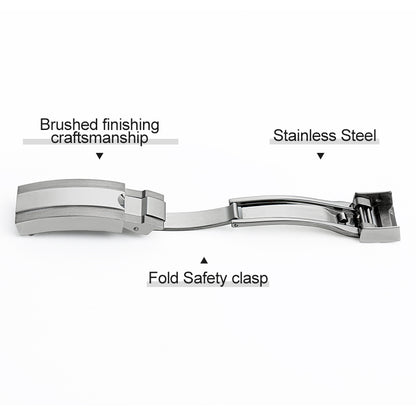 Adjustable Stainless Steel Watchband Buckle Solid Brushed Mid polised clasp