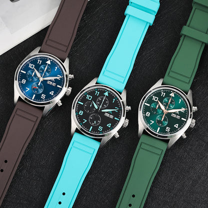 Militado 39mm Sapphire Crystal Pilot Field Chronograph Watch