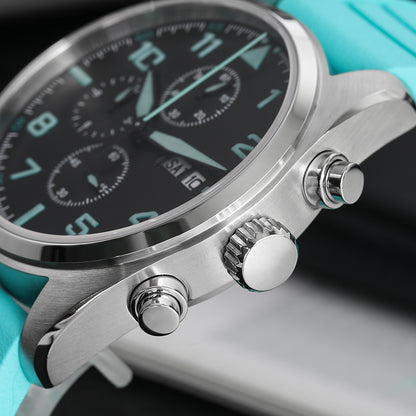 Militado 39mm Sapphire Crystal Pilot Field Chronograph Watch