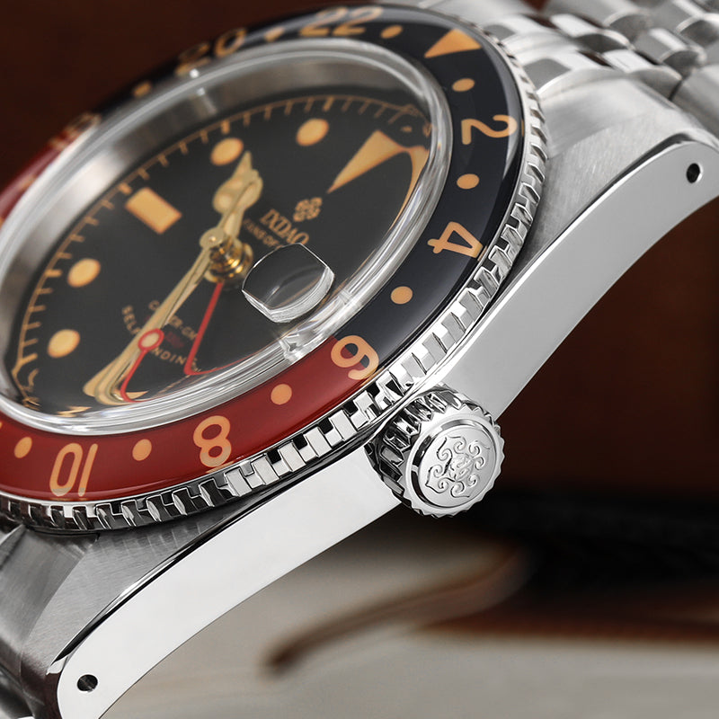 IXDAO 6542 Vintage 38MM NH34 GMT 904L Automatic Dive Watch Screw