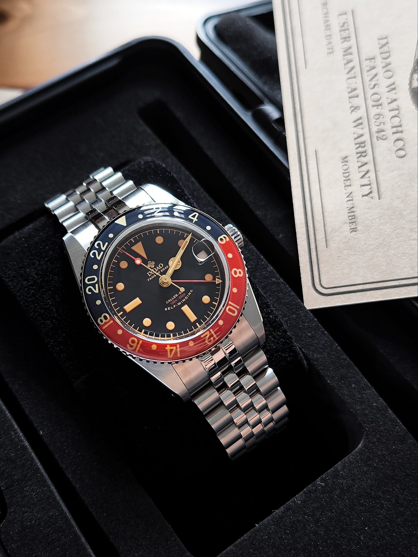 IXDAO 6542 Vintage 38MM NH34 GMT 904L Automatic Dive Watch Screw