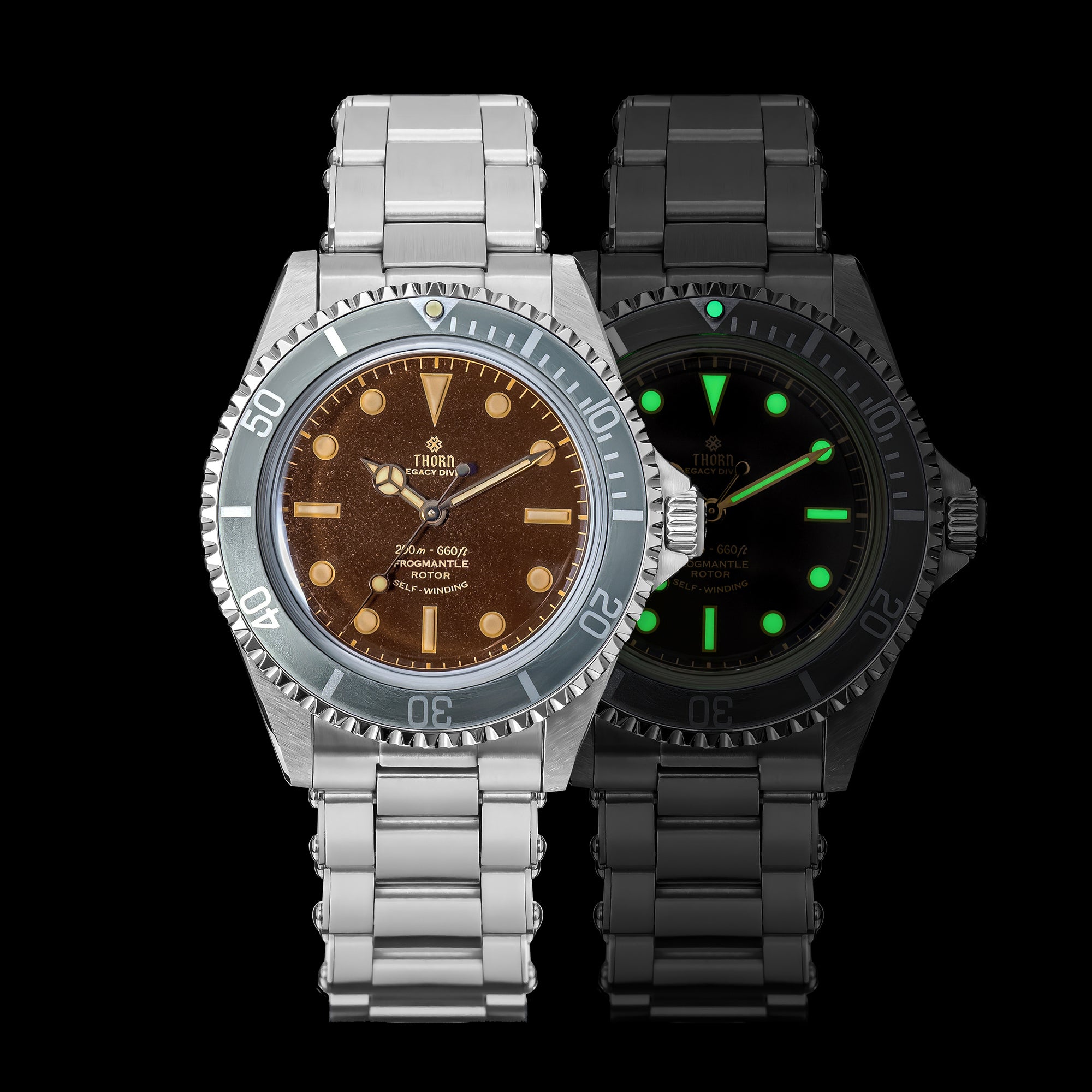 トゥディフル Thorn T020 Titanium GMT Automatic Watch | Vintage Style 200M Diver