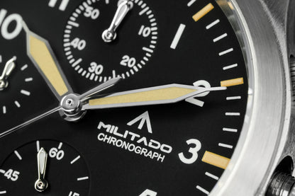 ★New Arrival★ Militado Retro 39mm Chronograph Watch Ml1868-3