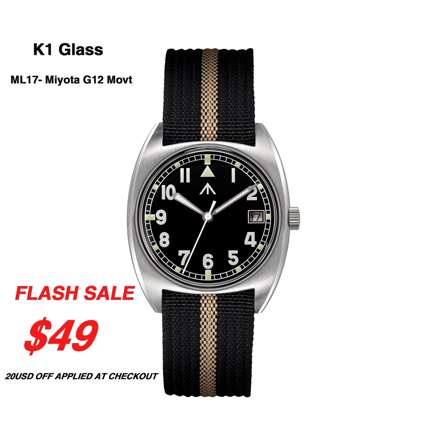 Militado Vintage 36mm Military Watch W10 Remake ML17