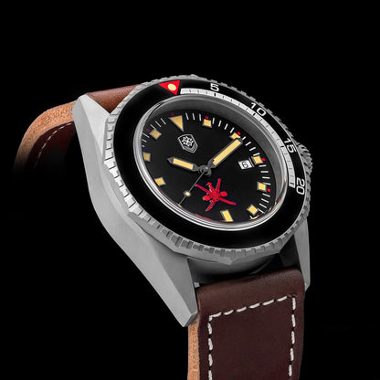 PT5000 military watch with sapphire crystal and leather strap