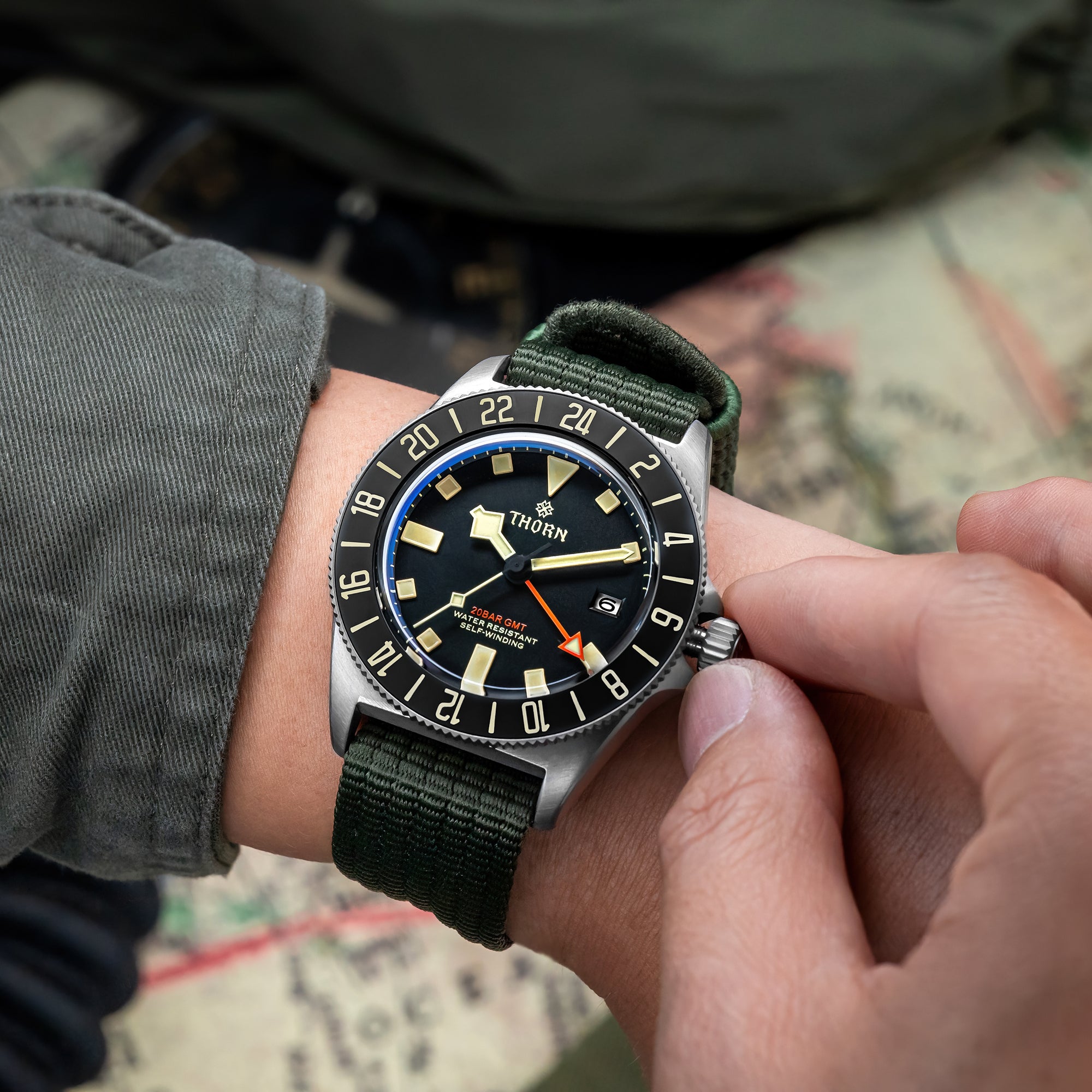 THORN T020 GMT Automatic Dive Watch | Titanium 200M NH34 Movement