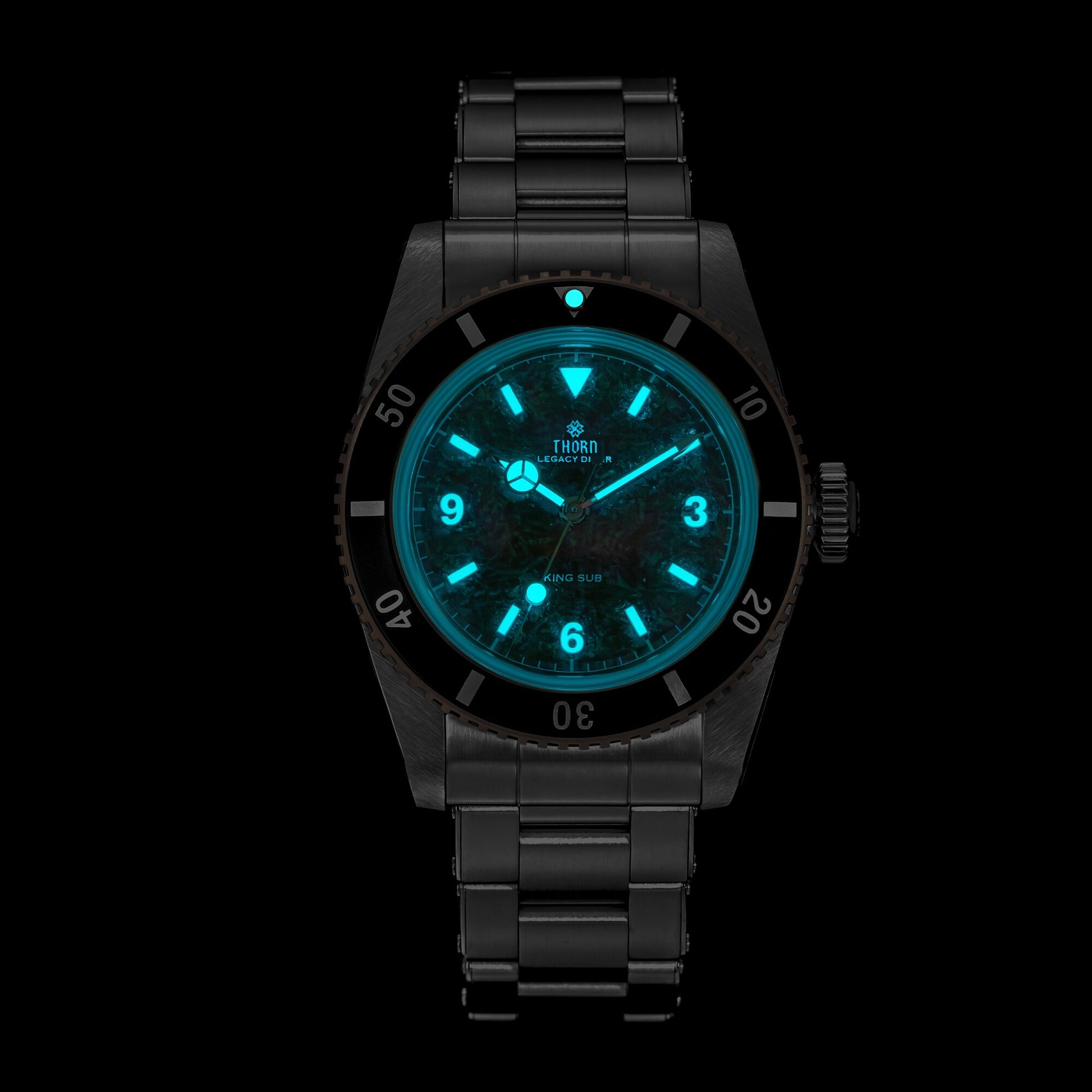 THORN T029 automatic dive watch with BGW9 blue lume