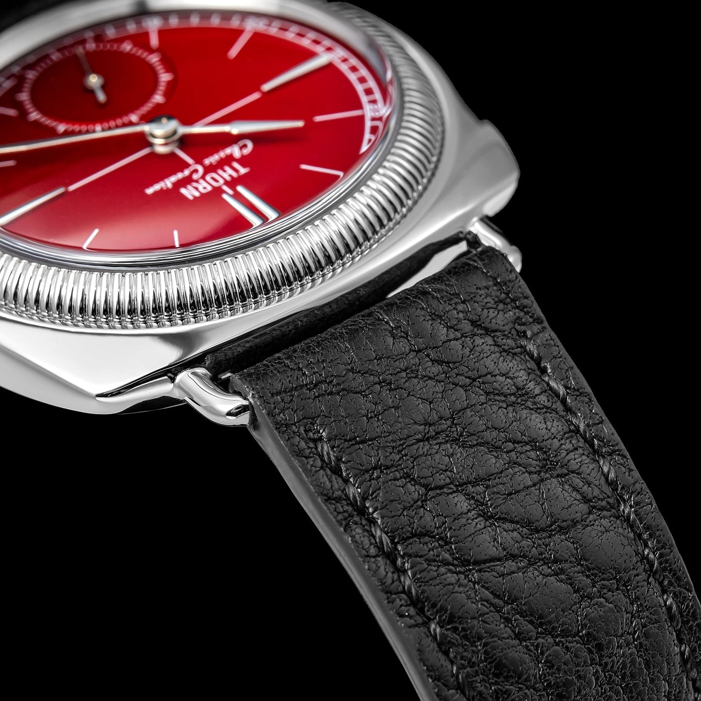 T020 Watch Details, Vintage Coin Pattern Bezel, Stainless Steel Case, Enamel Dial