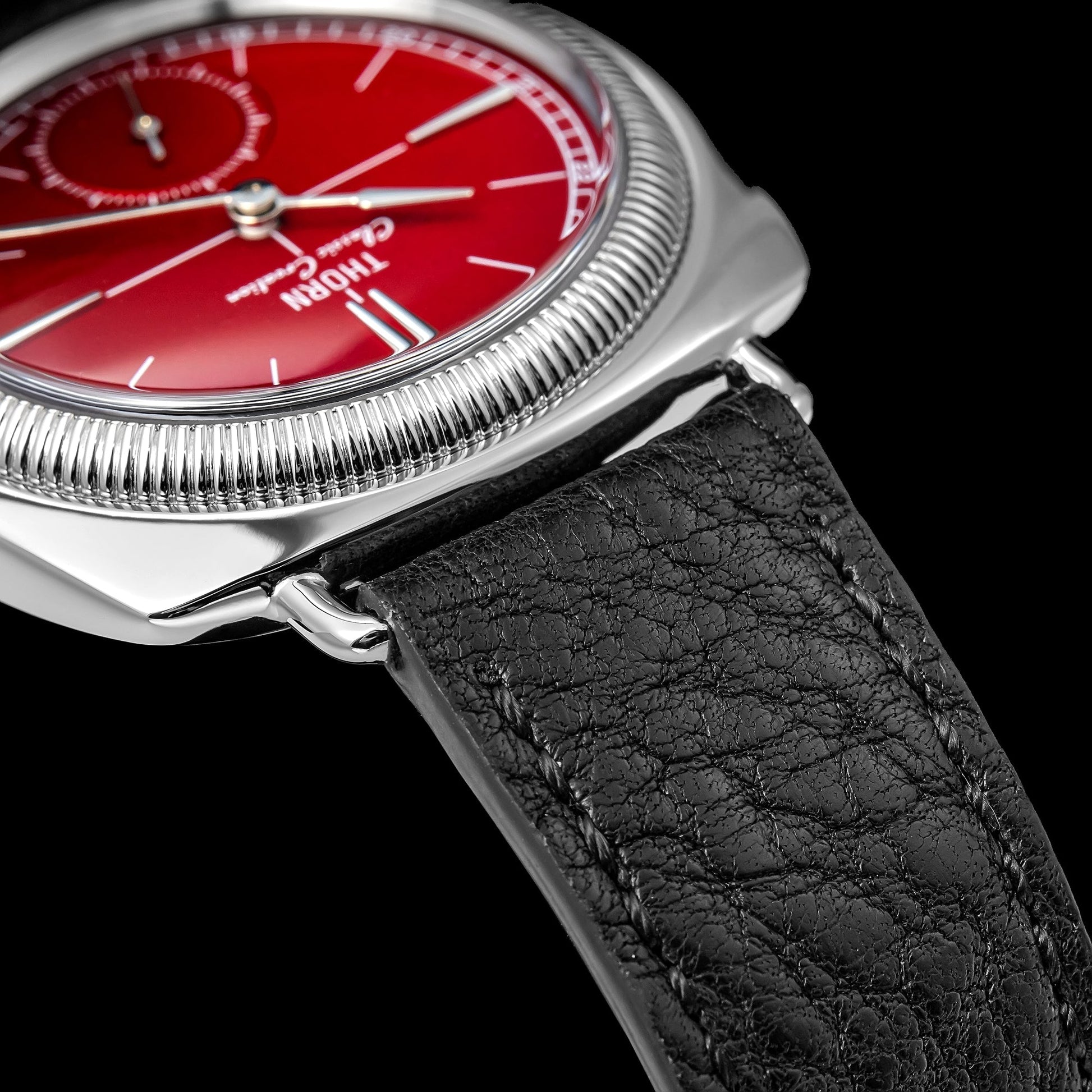 T020 Watch Details, Vintage Coin Pattern Bezel, Stainless Steel Case, Enamel Dial