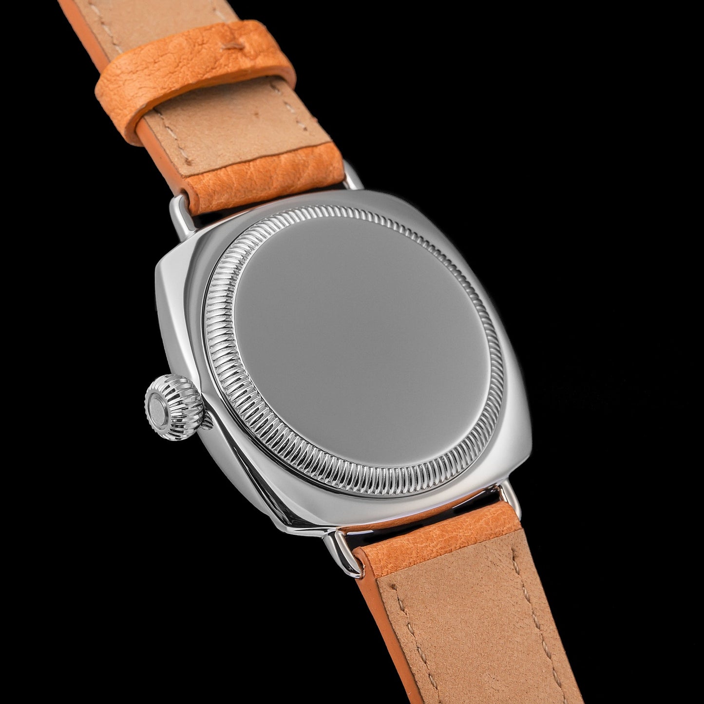 T031 Watch Details, Vintage Coin Pattern Bezel, Stainless Steel Case, Enamel Dial